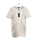 BCBGMAXAZRIA NWT$228 SHORT SLEEVE DESIGNER DRESS BEIGE LARGE