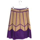 ETCETERA SUEDE MIDI DESIGNER SKIRT BROWN PURPLE 4