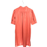 TYLER BOE FAUX LEATHER PUFF SLEEVE DESIGNER DRESS SALMON MEDIUM