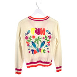 VILAGALLO 100% WOOL LONG SLEEVE DESIGNER SWEATER CREAM PINK SMALL