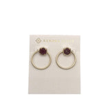 KENDRA SCOTT GEMSTONE DANGLE EARRINGS GOLDTONE MAROON