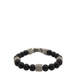 BRIGHTON BEADED RHINESTONES BRACELET BLACK SILVER