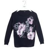 WORTH NEW YORK WOOL/CASHMERE LONG SLEEVE DESIGNER SWIMWEAR NAVY PURPLE P