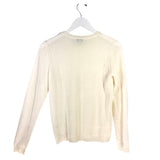 GORSUCH 100% CASHMERE LONG SLEEVE DESIGNER SWEATER CREAM MEDIUM