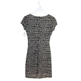 JOSEPH RIBKOFF RET$215 RUCHED CAP SLEEVE DESIGNER DRESS BLACK WHITE 2
