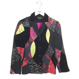 VINTAGE LONG SLEEVE BLAZER BLACK MAROON 6