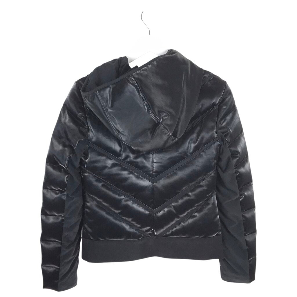 QUILTED ZIP DESIGNER JACKET BLACK XSMALL