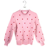 FATE EMBROIDERED LONG SLEEVE SWEATER PINK RED SMALL