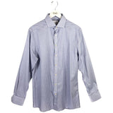 CHARLES TYRWHITT LONG SLEEVE MEN SHIRT BLUE WHITE LARGE