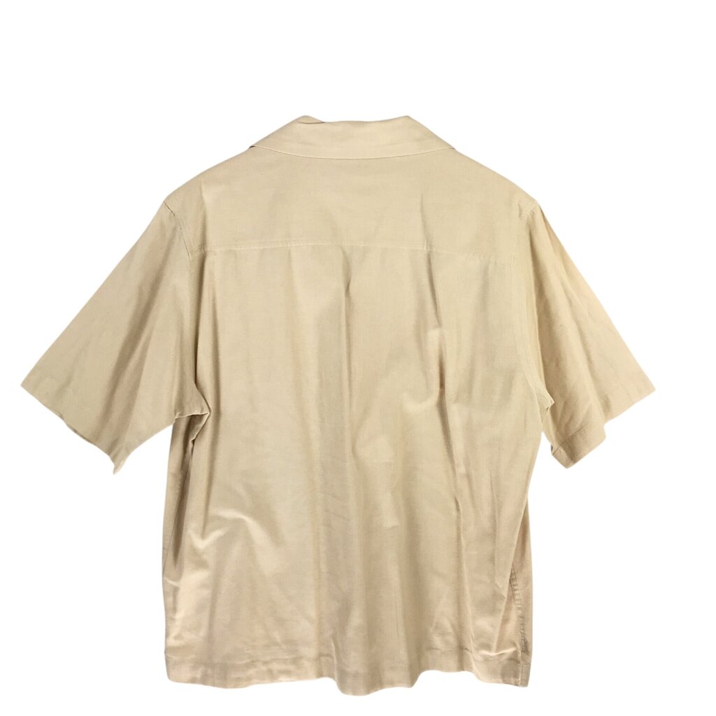 ZARA SHORT SLEEVE MEN SHIRT TAN BLACK LARGE