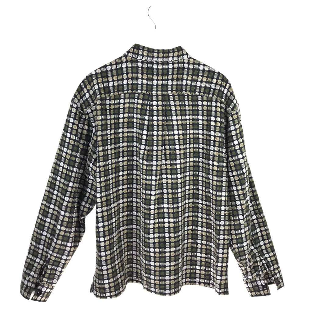 BANANA REPUBLIC LONG SLEEVE MEN SHIRT BLACK TAN LARGE