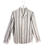 BANANA REPUBLIC EMBROIDERED LONG SLEEVE MEN SHIRT GRAY BLACK LARGE