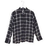 ANINE BING LONG SLEEVE DESIGNER BLOUSE BLACK WHITE MEDIUM