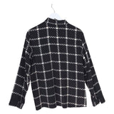ANINE BING LONG SLEEVE DESIGNER BLOUSE BLACK WHITE MEDIUM