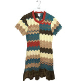 HUNTER BELL CROCHET KNIT SHORT SLEEVE DESIGNER DRESS MULTI MEDIUM