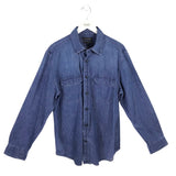 BANANA REPUBLIC DENIM LONG SLEEVE MEN SHIRT BLUE LARGE