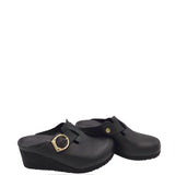 BIRKENSTOCK WEDGE MULE SHOES BLACK 9