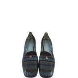 FRANCES VALENTINE PLAID LOAFER SHOES BLUE BLACK 9