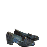 FRANCES VALENTINE PLAID LOAFER SHOES BLUE BLACK 9