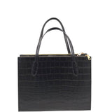 COACH CROC EMBOSSED SATCHEL HANDBAG BLACK 14.5”x10.5”x5.5”