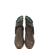 CORRAL RET$225 WESTERN ANKLE BOOTS STUDS TASSEL BOOTS TAUPE BROWN 7.5