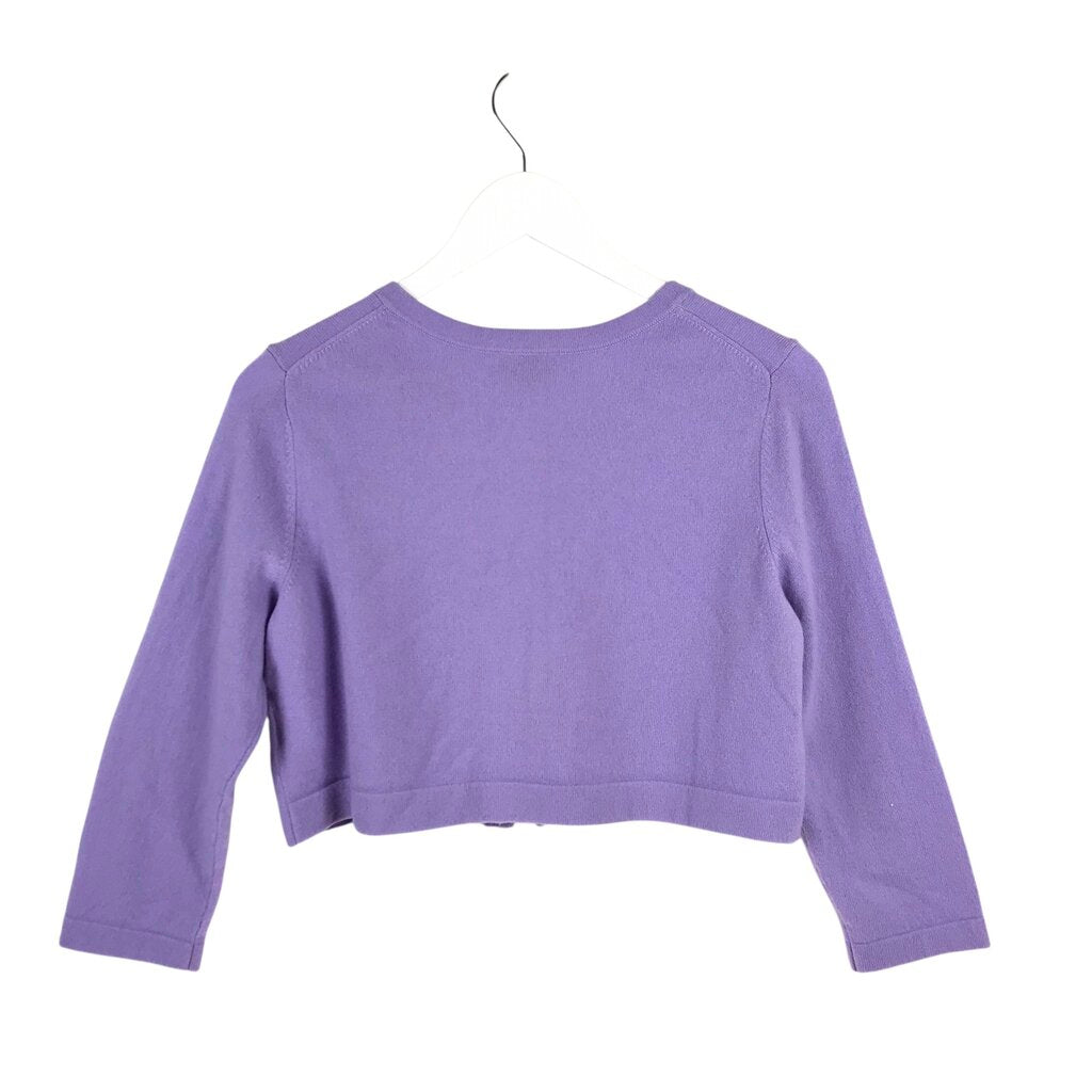 CARLISLE 100% CASHMERE BUTTON CARDIGAN PURPLE MEDIUM