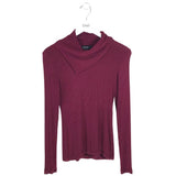 KAREN KANE RIBBED LONG SLEEVE SWEATER MAROON XS