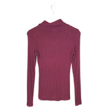 KAREN KANE RIBBED LONG SLEEVE SWEATER MAROON XS