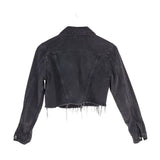 TOPSHOP DISTRESSED CROP JACKET BLACK 4