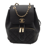 CHANEL 2019 CAVIAR BUSINESS AFFINITY BACKPACK LUXE HANDBAG BLACK 9x9x5