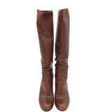GUCCI LEATHER KNEE HIGH BOOTS LUXE BOOTS BROWN 7.5