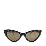 MOSCHINO CAT-EYE STUD ACCENT w/CASE LUXE SUNGLASSES BLACK