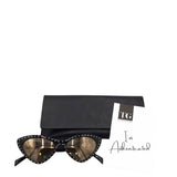 MOSCHINO CAT-EYE STUD ACCENT w/CASE LUXE SUNGLASSES BLACK