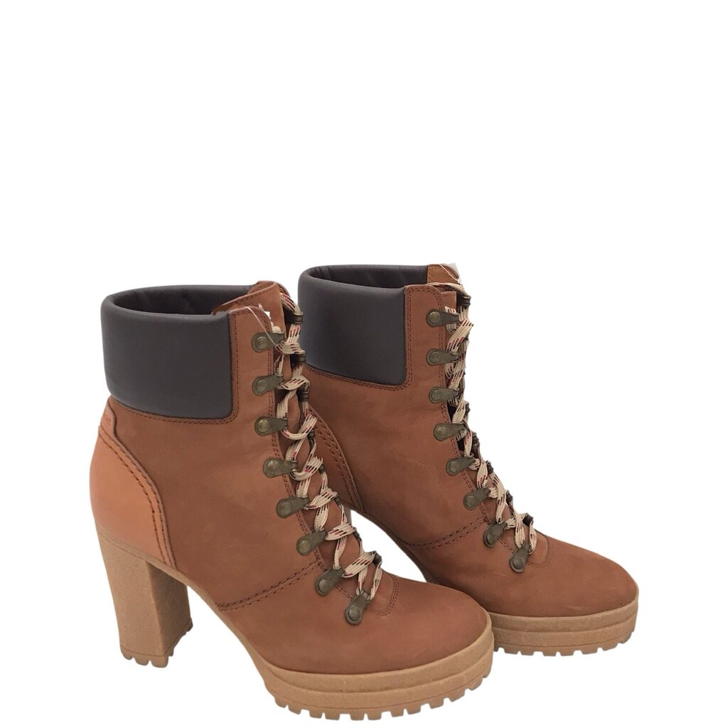 SEE BY CHLOE LACE UP BOOTIES BOOTS BROWN 9