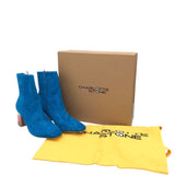 ANKLE BOOTIE BLOCK HEEL DESIGNER BOOTS BLUE 9