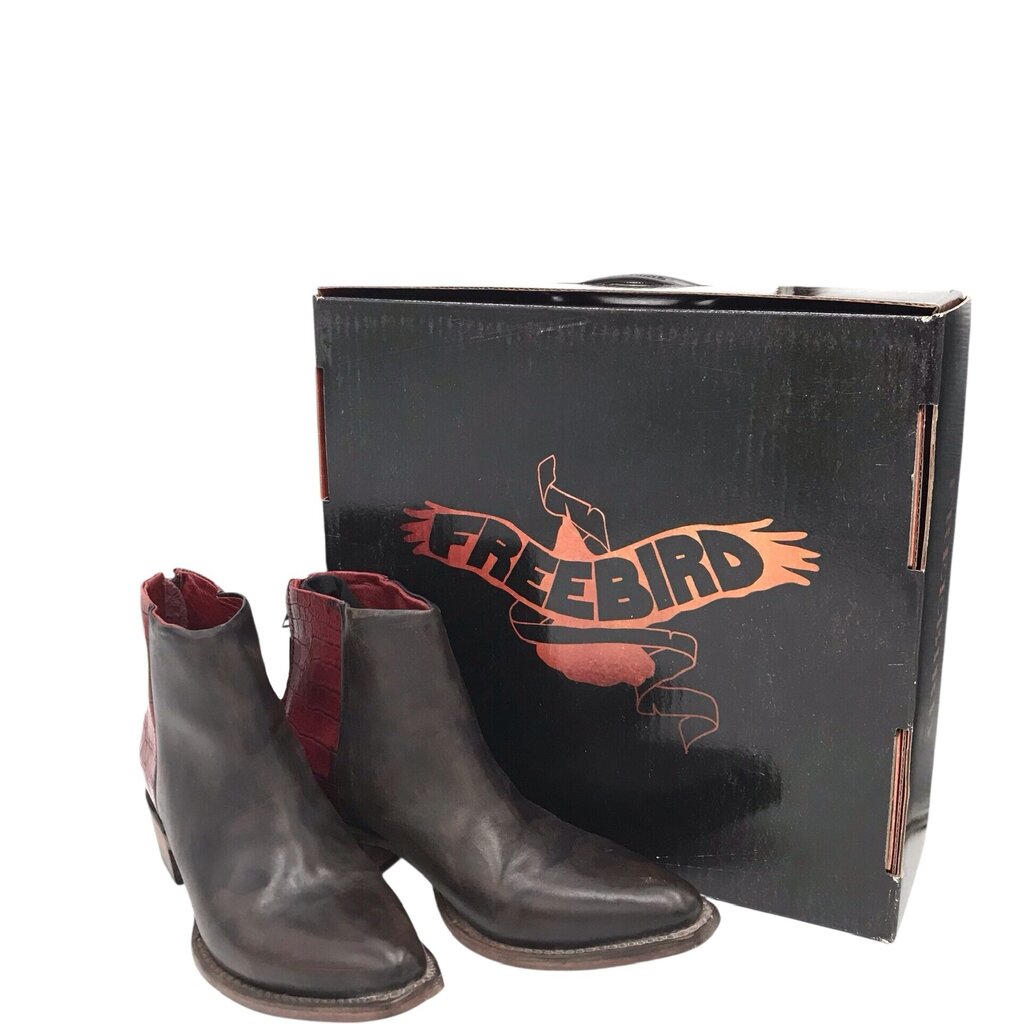 FREEBIRD ANKLE BOOTIES BOOTS RED BOWN 8
