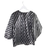 ANNA CATE NWT$298 SEQUIN FLARE SLEEVE DESIGNER TOP SILVER WHITE MEDIUM