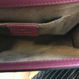 GUCCI GG SUPREME BLOOMS PADLOCK CROSSBODY LUXE HANDBAG BURGUNDY 8x5x2.5