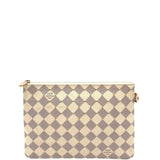LOUIS VUITTON CITY POUCH DAMIER AZUR LUXE ACCESSORIES BEIGE 9x6.5x.5