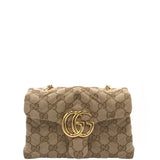 GUCCU RET$1900 GG MARMONT MINI SHOULDER LUXE HANDBAG BEIGE 7.3x4.5x2.5
