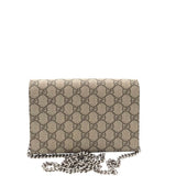 GUCCI DIONYSUS WALLET ON CHAIN LUXE HANDBAG TAUPE 8”x6”