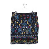 J.MCLAUGHLIN EMBROIDERED DESIGNER SKIRT BLACK MULTI 8
