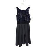 TAYLOR NWT VELOUR SLEEVELESS DRESS NAVY BLACK 4