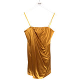 BCBGMAXAZRIA NWT$248 SILK SLEEVELESS DESIGNER DRESS GOLD 4