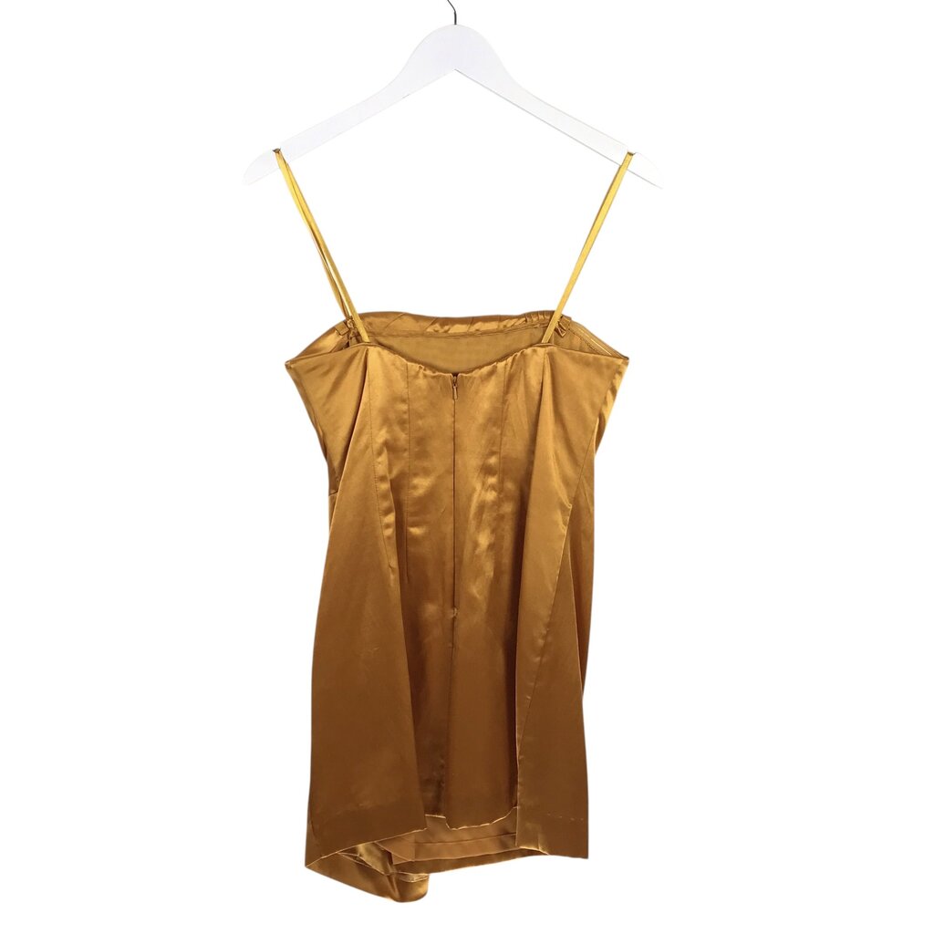 BCBGMAXAZRIA NWT$248 SILK SLEEVELESS DESIGNER DRESS GOLD 4