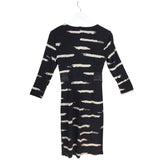 FRANK LYMAN 3/4 SLEEVE DESIGNER DRESS BLACK CREAM 4
