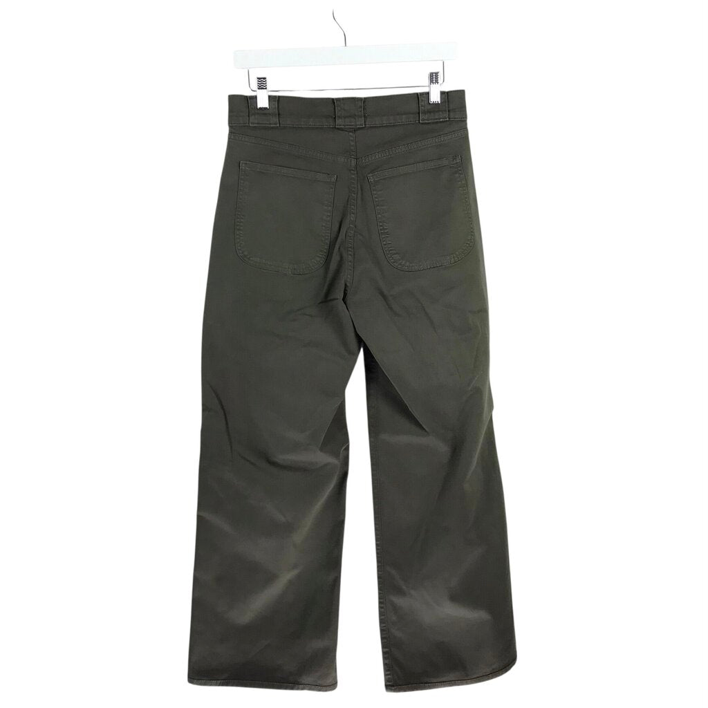 FRAME WIDE LEG DESIGNER JEANS OLIVE 28