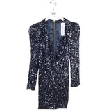 FRENCH CONNECTION NWT SEQUIN MINII DESIGNER DRESS BLUE SILVER 8