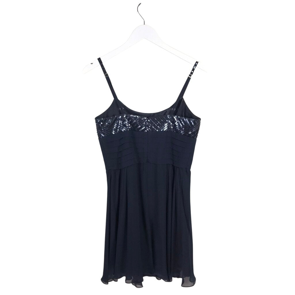 BCBGMAXAZRIA 100% SILK MINI DESIGNER DRESS NAVY 6