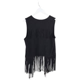 FRINGE VEST BLACK OS